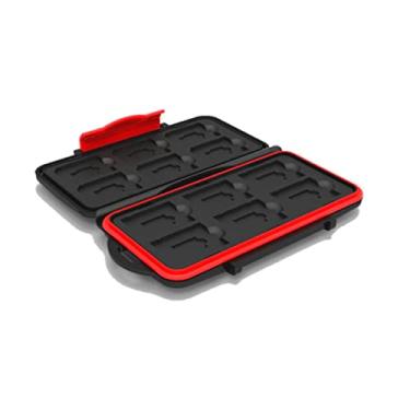 Imagem de Caixa de armazenamento multifuncional preta para cartão de memória, caixa de armazenamento e cartucho de bloqueio, serve para 12 cartões SD + 12 micro SD TF resistentes à água