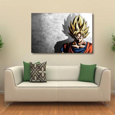 Imagem de Quadro decorativo Goku Sayajin com Tela em Tecido