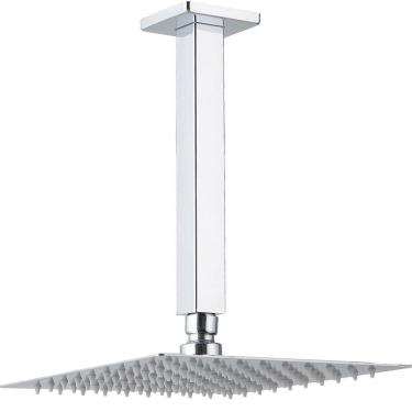Imagem de Kit Chuveiro Teto Inox 304 Slim 30cm E Braço 25cm Mundaú - Cromado