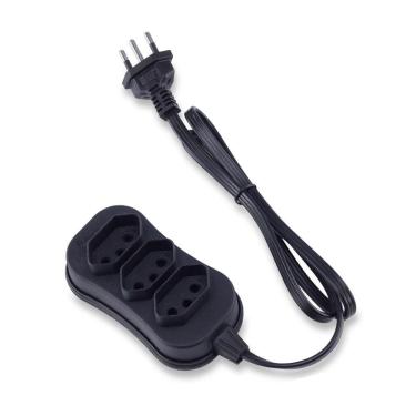 Imagem de Extensão Tripolar Slim 1 Metro Preto Force Line