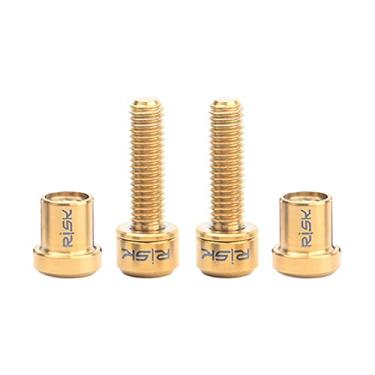 Imagem de Kit de porcas de haste Vaveren, parafusos de parafuso de bicicleta, acessórios de bicicleta com parafusos de haste de liga de titânio M5x18 mm, dourado