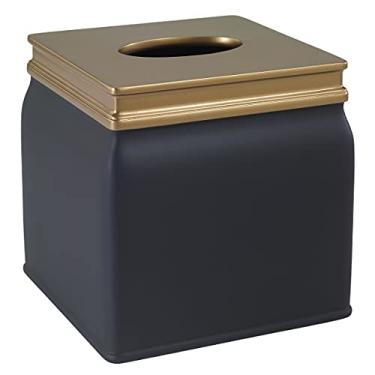 Imagem de Avanti Linens - Capa de caixa de lenços, essenciais para banheiro de hóspedes, decoração de casa moderna (coleção Memphis, preta)