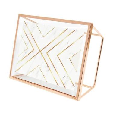 Imagem de Porta Retrato Elegante Metal Rosegold Ou Dourado 13X18 - Casa Nuvem