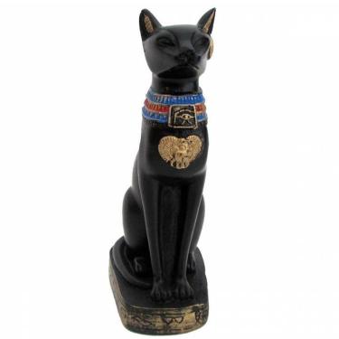 Imagem de ESTÁTUA EGÍPCIA GATO BASTET PRETO 14CM (b48370) - UN