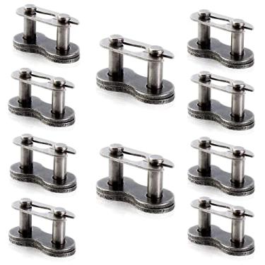 Imagem de SOAJEE Conector mestre de reparo de corrente de acionamento 415H Link dividido para 49cc 50cc 60cc 66cc 70cc 80cc 100cc motor de 2 tempos bicicleta motorizada ATV Quad Scooter motocicleta Go Kart Moped Pit Dirt Bike Pacote com 10