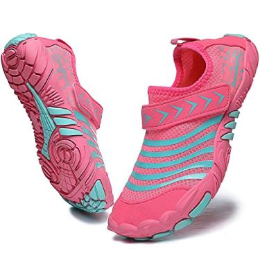 Imagem de Quickshark Sapatos aquáticos infantis para meninos e meninas, meias aquáticas, leves, de secagem rápida, sem cadarço, para praia, piscina, natação (criança pequena/criança grande), rosa, 2 Big Kid