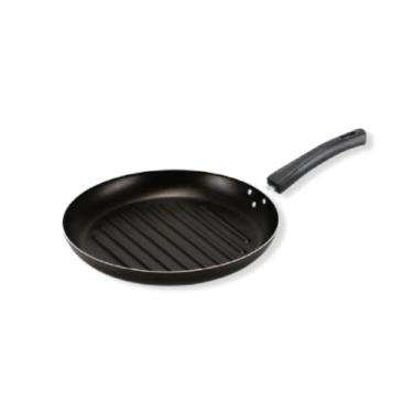 Imagem de Bistequeira 27cm Antiaderente Preta Não Gruda Selar Bisteca Bife Peixe Grelhar Legumes