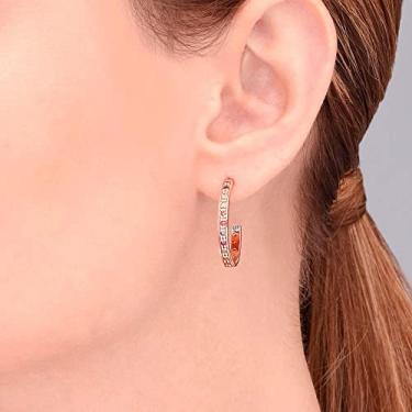 Imagem de Argola Match com Banho Ouro Rosé com Zircônia