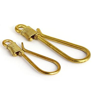 Imagem de 2 chaveiros de latão sólido durável, criativo em formato de peixe EDC (latão sólido)