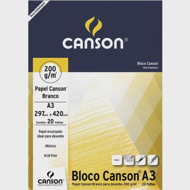 Imagem de Bloco Papel Branco A3 200g 20 Folhas Canson 66667044