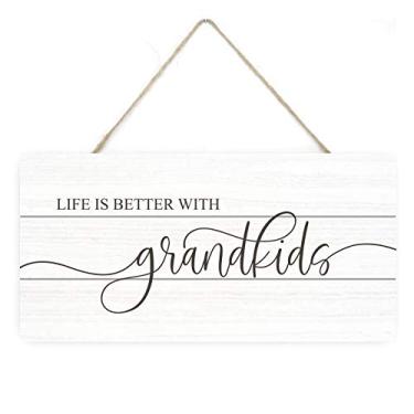 Imagem de MRC Wood Products Placa de madeira Life is Better with Grandkids 5x10