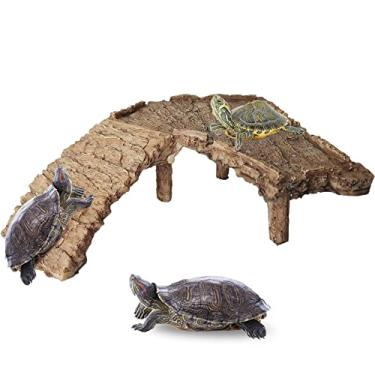 Imagem de Fhiny Plataforma de tartaruga, doca flutuante de tartaruga répteis rampa de escalada para tanque de peixes plataforma de descanso de tartaruga aquário decoração de paisagismo para pequenos répteis sap