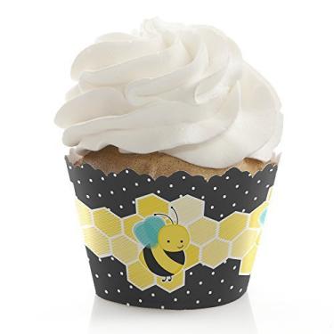 Imagem de Honey Bee – Decorações de chá de bebê ou festa de aniversário – Embalagens de cupcake de festa – Conjunto de 12