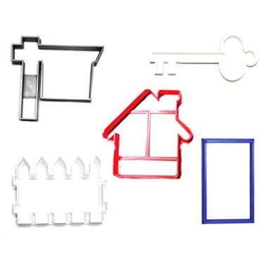 Imagem de Casa nova Realtor de imóveis para casa conjunto de 5 cortadores de biscoito para ocasiões especiais FERRAMENTAS DE COOKIE IMPRESSO em 3D FEITO NOS EUA PR1360