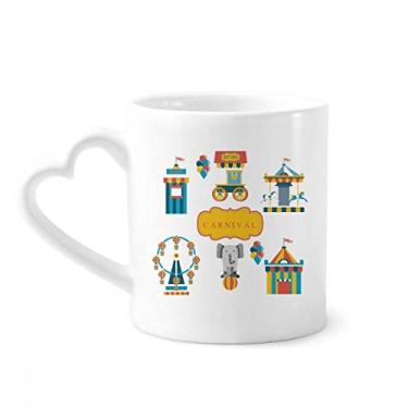 Imagem de Incrível caneca de cerâmica com ilustração de instalações engraçadas do parque de café copo de coração de vidro