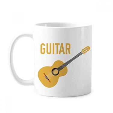 Imagem de Caneca de cerâmica com estampa azul ilustrada de música de guitarra cerâmica xícara de porcelana de café