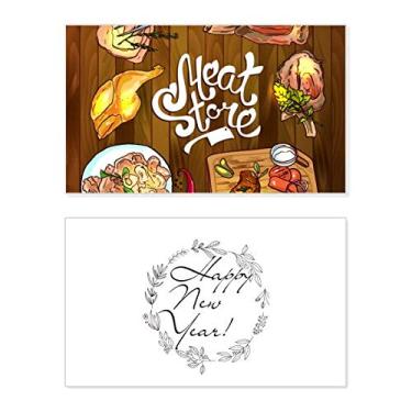 Imagem de Meat Store Churrasco Bife Festival Ano Novo Cartão de felicitações Mensagem Presente