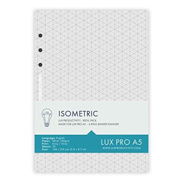 Imagem de LUX PRO Planejador de Produtividade - Organizador de Encadernação - Pacotes de Refil e Adesivos - Compatível com Organizadores de Filofax A5, Lux Pro - Isometric