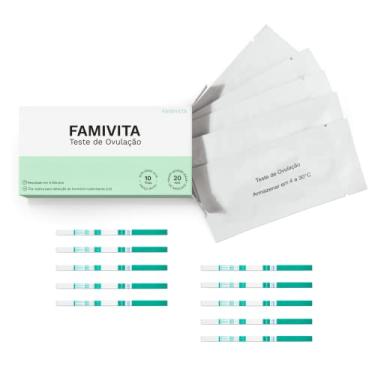 Imagem de Teste de Ovulação Famivita - Testes que identificam o período fértil e permitem planejar as tentativas (10 Testes)