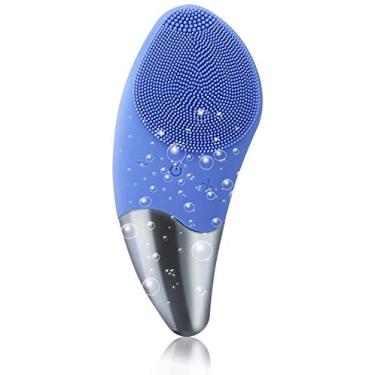 Imagem de YUKE Escova de limpeza de silicone, leite de limpeza ultrassônico elétrico USB, massageador impermeável IPX7 para limpeza profunda do rosto, escova de limpeza de zona T, nariz, bochechas, etc.