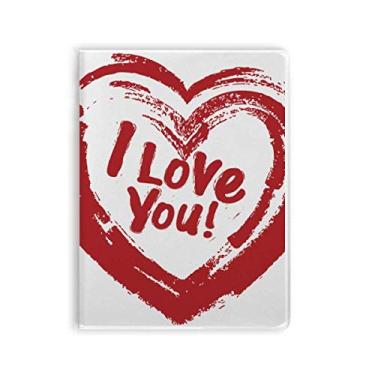 Imagem de Caderno com estampa de coração vermelho I Love You Diary capa macia