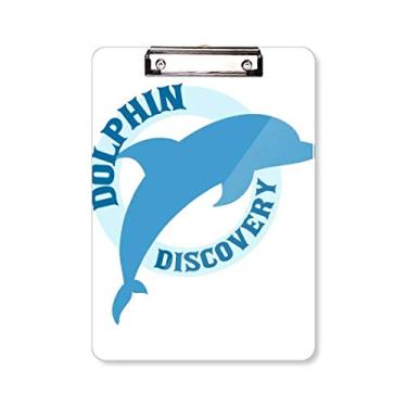 Imagem de Blue Ocean Streamline Padrão de golfinho Prancheta Pasta Bloco de Escrita Placa de Apoio A4