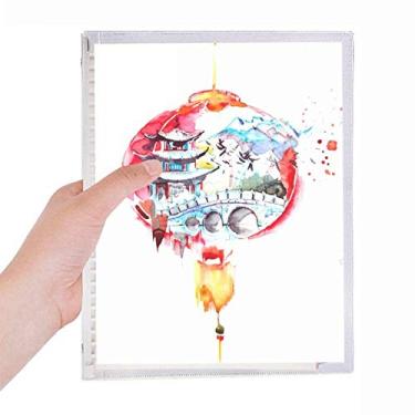 Imagem de Caderno de desenho Ponte de Lanterna Chinesa Chinesa Folhas Soltas Diário Recarregável