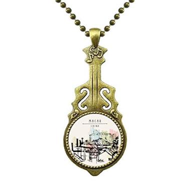 Imagem de DIYthinker Colar Arranha-céus em Macau China Colar antigo Joias Música Pingente