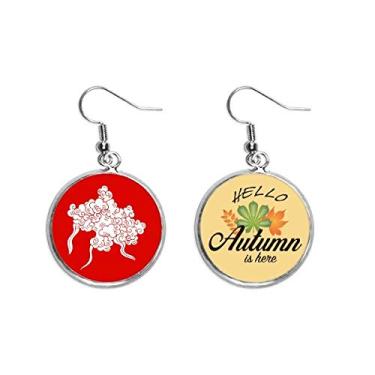 Imagem de Lindas flores ricas Art Deco presente moderno brinco pendurado folha de outono joia