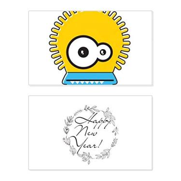 Imagem de Cartão de felicitações Alien e Monster Yellow Alienígena Ano Novo Festival Bless Message Present
