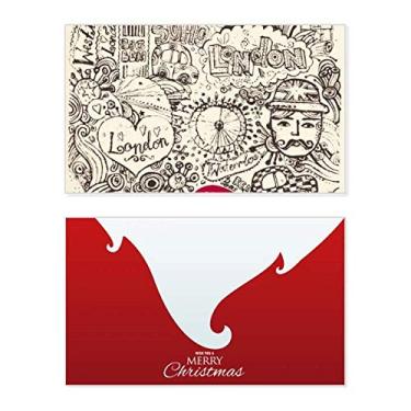 Imagem de British Bus London Eyes Big Ben UK Holiday Merry Christmas Cartões de parabéns mensagem de Natal