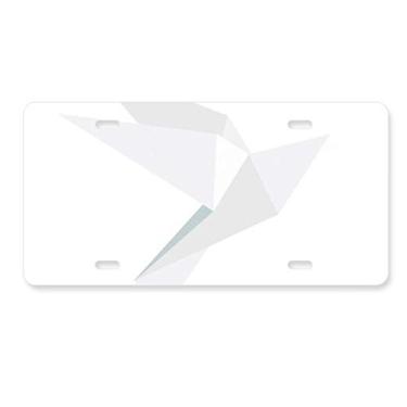 Imagem de DIYthinker Origami branco padrão de pombo abstrato placa de carro decoração acessório de aço inoxidável