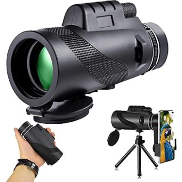 Imagem de Telescópio monocular 40X60 HD Monóculo para telescópio à prova d'água com suporte de telefone Presentes para adultos para observação de pássaros ao ar livre, caminhada, acampamento, viagem