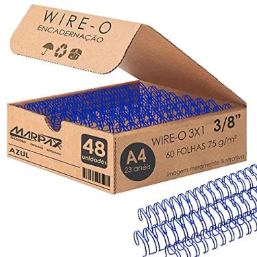 Imagem de Wire-o para Encadernação 3x1 A4 Azul 3/8 para 60 fls 48un