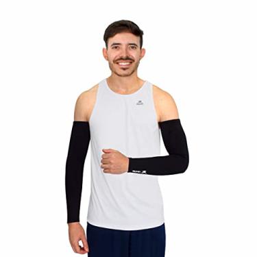 Imagem de Manguito Longo Elástico Basic Muvin – Par – Mangote – Proteção Solar - FPS UV50+ - Refletivo - Tecido Dry – Elástico na Barra – Se Ajusta ao Corpo Sem Apertar – Proteção – Conforto - Vôlei (GG, Preto)