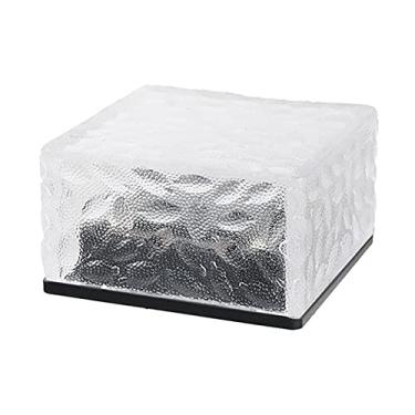 Imagem de Hyuduo Luz de tijolo de vidro solar LED impermeável no chão enterrada lâmpada de paisagem para jardim externo (luz vermelha)