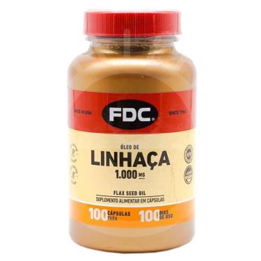 Imagem de Suplemento Alimenta em Comprimidos FDC - Óleo de Linhaça 1000mg 100 Caps-Unissex