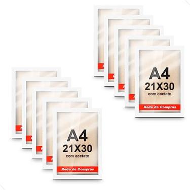 Imagem de Kit 10 Molduras Brancas A4 21x30 Para Poster Certificado Foto