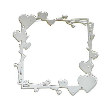Imagem de Moldura de coração de corte de metal matriz de estêncil para álbum de recortes de cartão em relevo DIY álbum de fotos modelo de molde decoração de scrapbooking Die Cuts