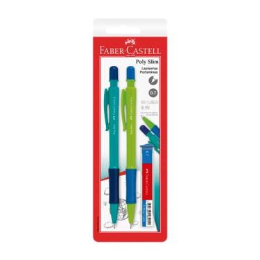 Imagem de Lapiseira Poly Slim 0.7mm Faber-Castell - Azul e Verde, 2 unidades