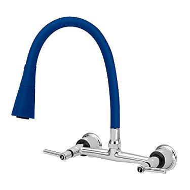 Imagem de Torneira Misturador Cozinha De Par. Gourmet Duplo Jato 1/4v Cor:Azul