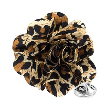 Imagem de Vittorio Vico Broche de lapela floral masculino com estampa de Kente e animal - Boutonniere para homens, broche, 2.5" (6.36CM), Poliéster, Não aplicável