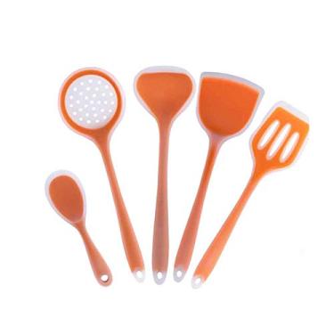 Imagem de SilteD 5 pçs silicone utensílios de cozinha ferramenta de cozinha espátula concha pá colher sopa utensílios de cozinha conjunto