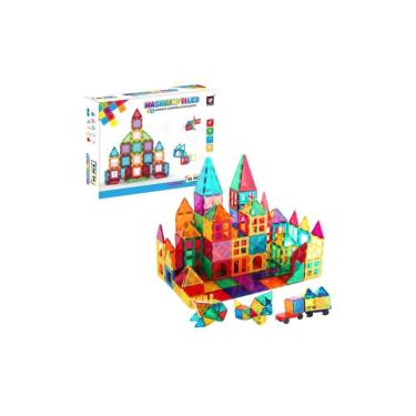 Imagem de Blocos magnéticos: 45 peças grandes, aprendizagem cognitiva e desenvolvimento