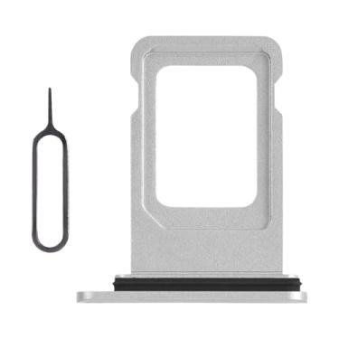 Imagem de Risidamoy Para iPhone XR Prata Slot Cartão SIM Substituição Versão SIM Único Adaptador Suporte de Bandeja de Cartão com Anel de Borracha Impermeável Kit de Reparação Ferramenta de Reparo Ejetor SIM