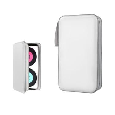 Imagem de Sylvil Capa de CD para carro e DVD, suporte de CD de plástico rígido com capacidade de 96, carteira de armazenamento portátil com fecho e alça prática, acessórios de carro para viagens de escritório