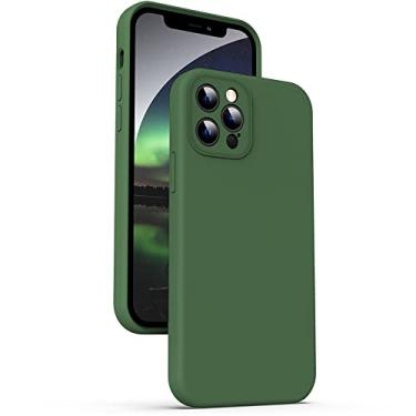 Imagem de Supdeal Capa de silicone líquido para iPhone 12 Pro Max, [proteção da câmera] [antiimpressão digital] [carregamento sem fio] capa protetora de 4 camadas, capa de microfibra embutida, 6,7 polegadas,