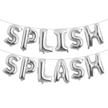 Imagem de Splish Splash Birthday Decoration Boy Splish Splash Birthday Bash Party Supplies Splish Splash Birthday Balloons Pool Birthday Party Decoration Balloons (SPLISH SPLASH Silver)