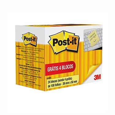 Imagem de Post-it, 3M, 24 Blocos de Notas Adesivas, Amarelo, 38mm x 50mm, 100 folhas cada