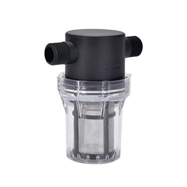 Imagem de IMXMI Filtro de água, filtro de tubo torcido de 1/5.1 cm, capa de nylon PA66, tigela de policarbonato, tela inoxidável 304 (filtro de água macho de malha 80 de 1/5.1 cm)